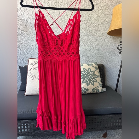 Intimately  Free People Adelle   Red Slip Dress - Picture 2 of 4